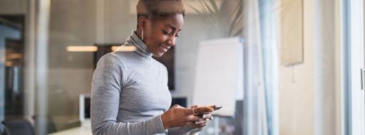 Woman looking at phone